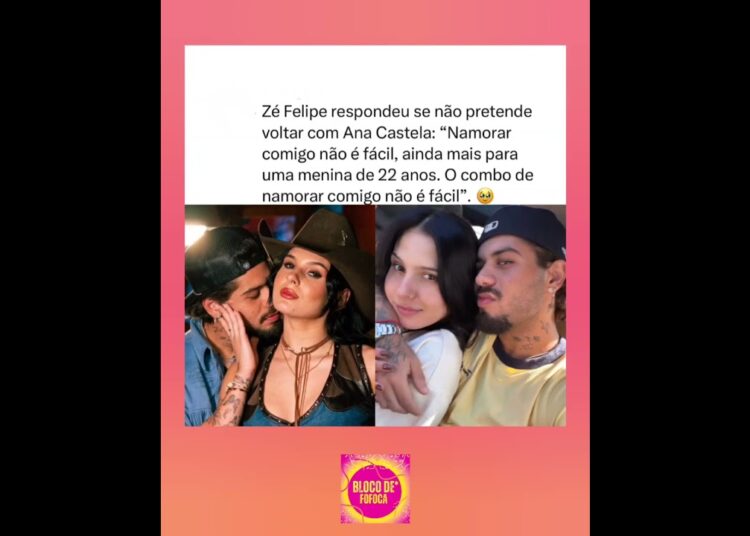 #zefelipe  comentou sobre a possibilidade de retomar o namoro com #anacastela . #fofocas #fofoca