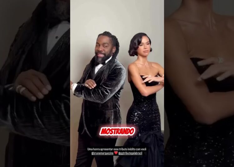 Bruna Marquezine e Lázaro ramos no tapete vermelho. #famosos #celebridades #fofoca