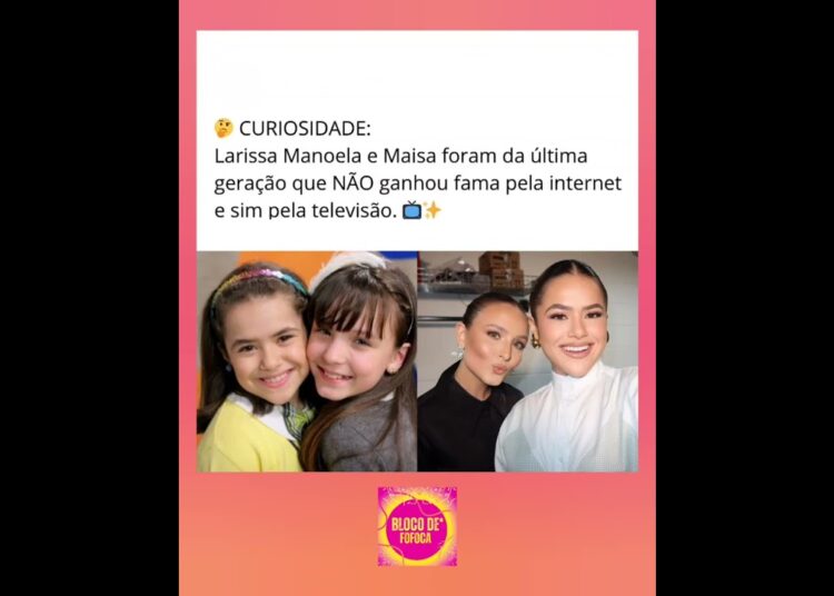 #larissamanoela e #maisa ganharam fama na Tv e não pela internet. #fofoca