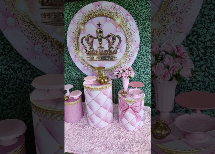 #princesa #realeza #coroa #princesinha #decoracao #festa #kit #pegueemonte #simples #menina #rosa