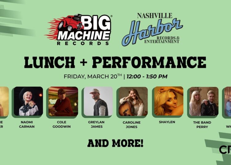 Big Machine Records/Nashville Harbor Records & Entertainment revela programação para almoço CRS