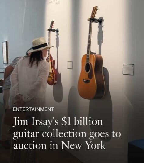 Coleção de guitarras avaliada em US$ 1 bilhão vai a leilão em Nova York
