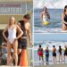Elenco de 'Baywatch' aquece acampamento na praia de Veneza