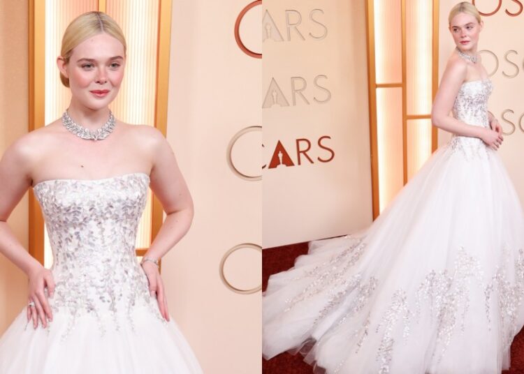 Elle Fanning brilha em Strapless Givenchy para o Oscar 2026