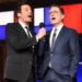 Jimmy Fallon faz serenata para o apresentador do “Late Show” com 'Stephen's Way': 'CBS, eles disseram que você acabou, e agora faltam apenas dois Jimmys'