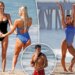 Livvy Dunne e Brooks Nader praticam a sexy corrida 'Baywatch' em Venice Beach