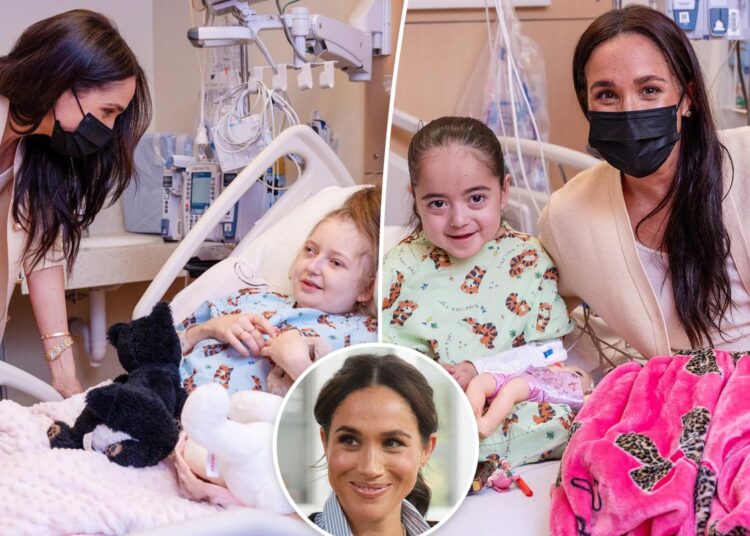 Meghan Markle visita pacientes em hospital infantil de Los Angeles após desastre da Netflix
