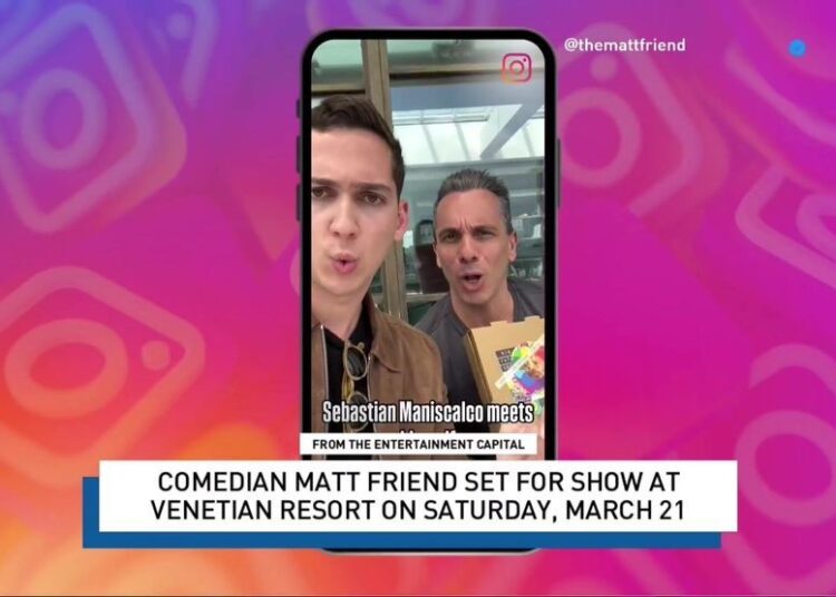 O comediante Matt Friend conversa sobre encontros com celebridades e impressões antes do show em Las Vegas