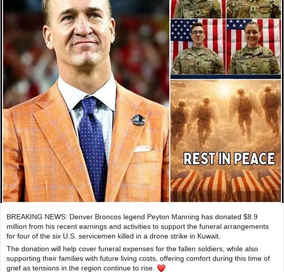 Peyton Manning, Dolly Parton, Denzel Washington ou sua celebridade favorita NÃO doaram milhões para apoiar o funeral de quatro militares dos EUA mortos no Kuwait - Clickbait estrangeiro