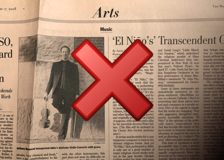 Quando o jornal despede o último crítico musical