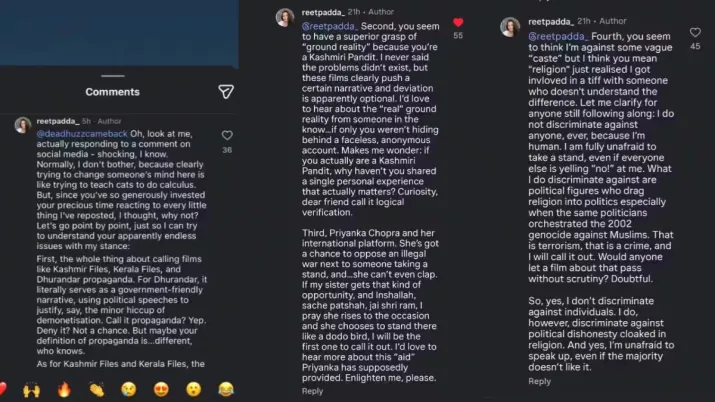 Quem é Reet Padda? A irmã de Aneet Padda se torna viral depois de chamar Dhurandhar 2 de 'propaganda', e também chama Priyanka Chopra