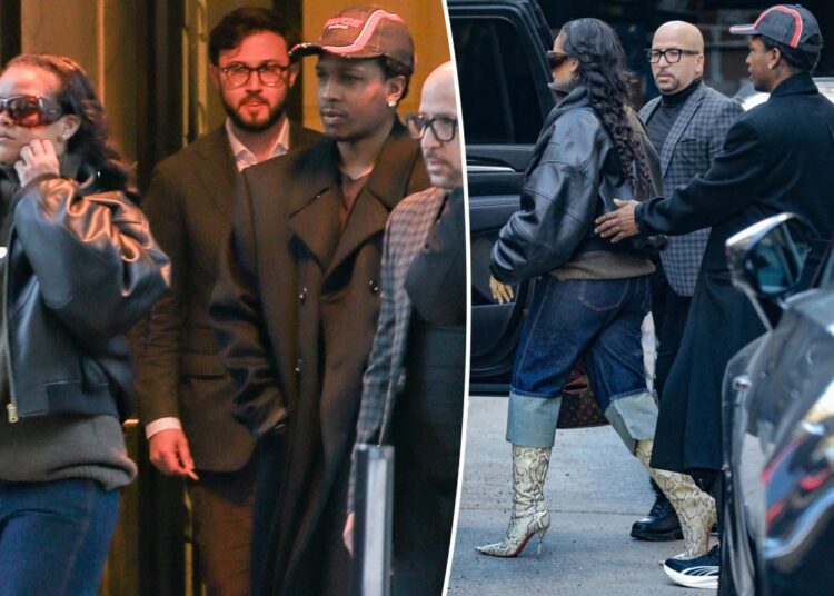 Rihanna e A$AP Rocky são vistos com segurança pesada na primeira saída conjunta desde o tiroteio em casa