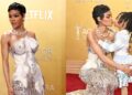 Teyana Taylor veste Thom Browne no SAG Actor Awards 2026