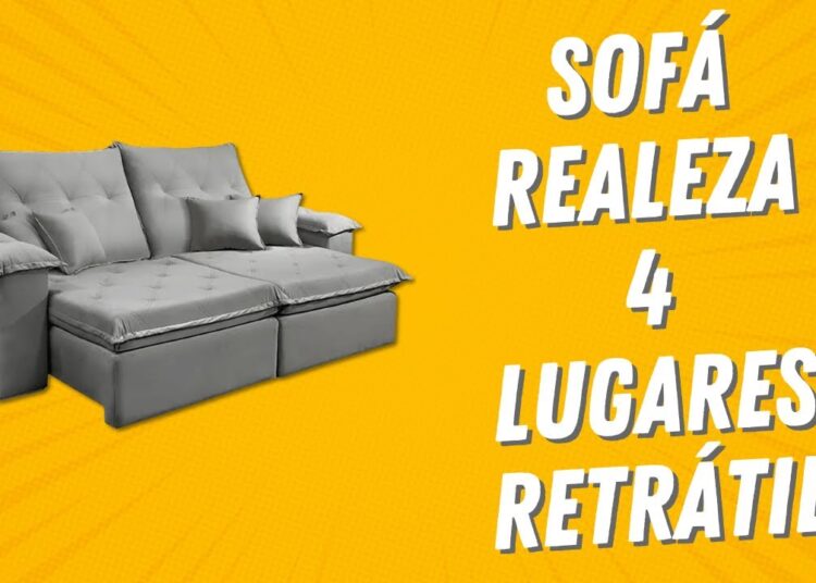 Sofá Realeza 4 Lugares Retrátil e Reclinável 250cm Tecido Veludo Jc Estofados