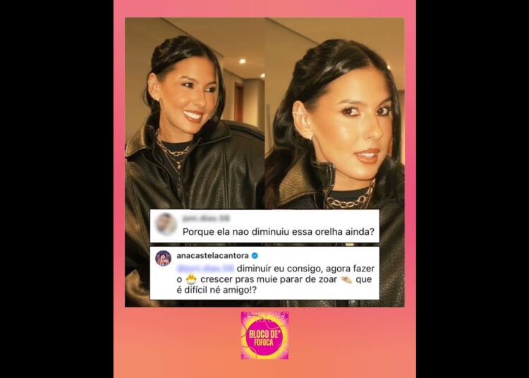 #anacastela  responde a um internauta após ele falar da orelha dela. #fofoca #fofocas