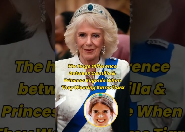 The huge Difference between Camilla & Princess Eugenie When They Wearing Same Tiara #royal