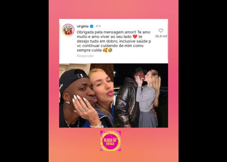 #virginia  responde post de #vinijr. Desejando feliz aniversário a ela. #fofoca #fofocas