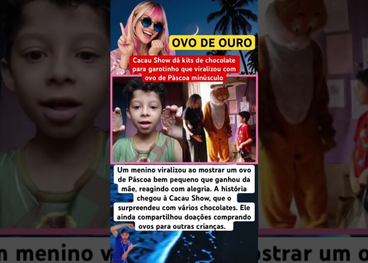 CACAU SHOW PRESENTEIA GAROTINHO QUE VIRALIZOU COM OVO MINÚSCULO #fofoca #ultimasnoticia