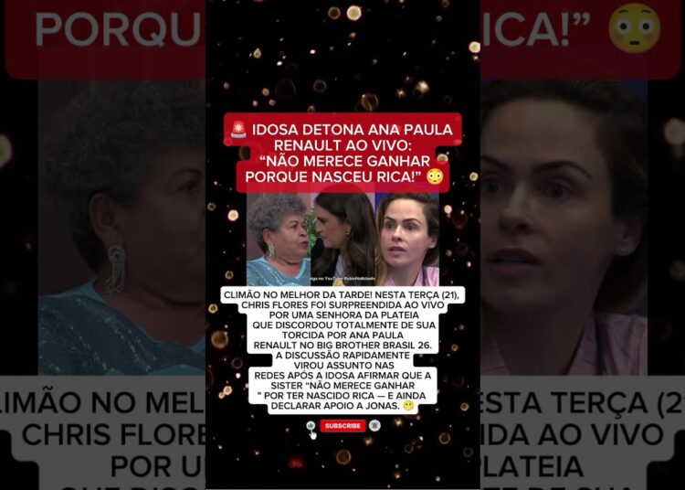IDOSA REVOLTA AO VIVO E DISPARA CONTRA ANA PAULA: “NÃO MERECE GANHAR!” 😳🔥