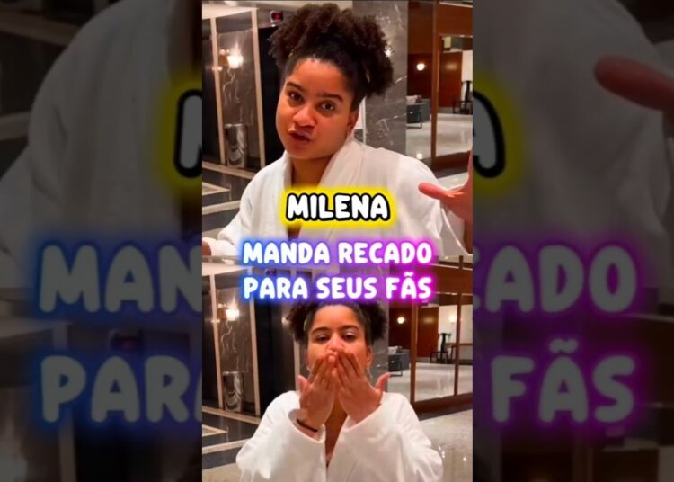 EX-BBB TIA MILENA DESCE AO SALÃO DO HOTEL E EMOCIONA FÃS COM RECADO