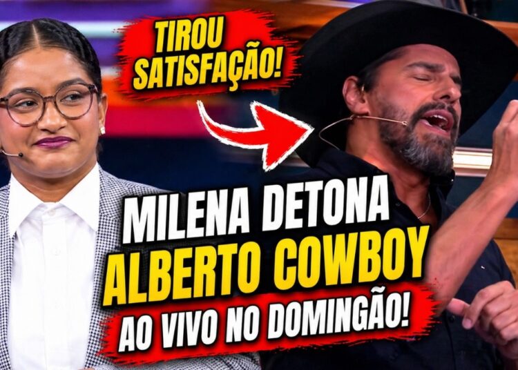 AO VIVO: Tia Milena DETONA Alberto Cowboy no Domingão: “Vagabund0, mentiroso”