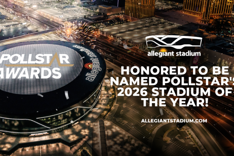Allegiant Stadium nomeado “Estádio do Ano” no 37º Prêmio Anual Pollstar