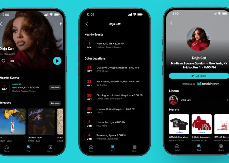Amazon Music faz parceria com Bandsintown para listas de shows