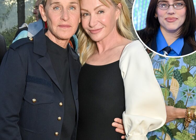 Ellen DeGeneres e Portia de Rossi encontro noturno na estreia do filme de Billie Eilish