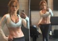 Jennifer Lopez, 56, mostra abdômen tanquinho após sessão de ginástica matinal