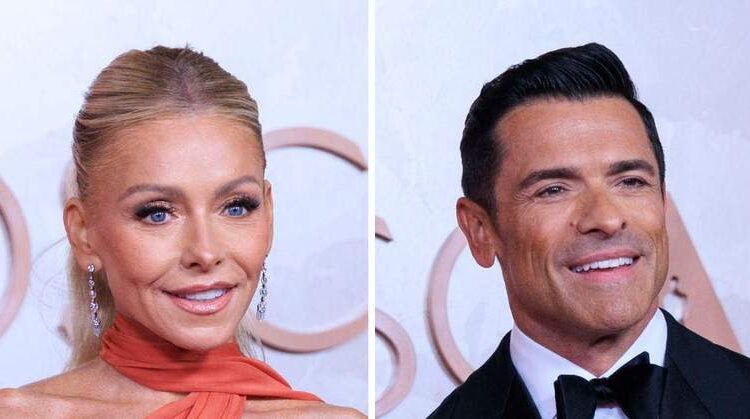 Kelly Ripa e Mark Consuelos comemoram a estreia de Son na Broadway
