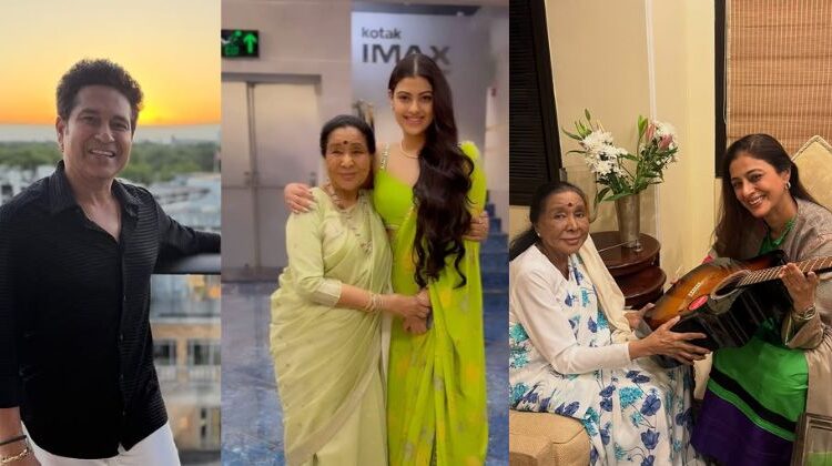 Sachin Tendulkar e Tabu ficam emocionados, console a neta de Asha Bhosle na residência