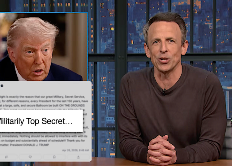 Seth Meyers apresenta a desculpa mais selvagem de Trump para seu salão de baile de US$ 400 milhões
