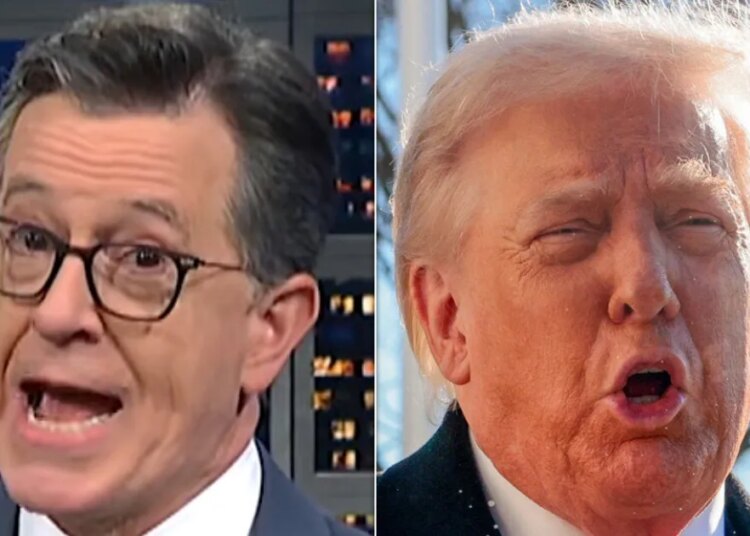 Stephen Colbert analisa muito de perto os tornozelos inchados de Trump