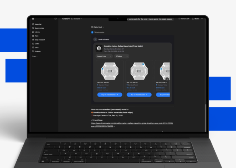 Ticketmaster lança aplicativo dentro do ChatGPT, trazendo descoberta de eventos para o chatbot da OpenAI
