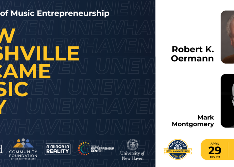 Universidade de New Haven comemorará o 10º aniversário de seu programa Study Away em Nashville com discussão especial apresentando líderes proeminentes da indústria musical
