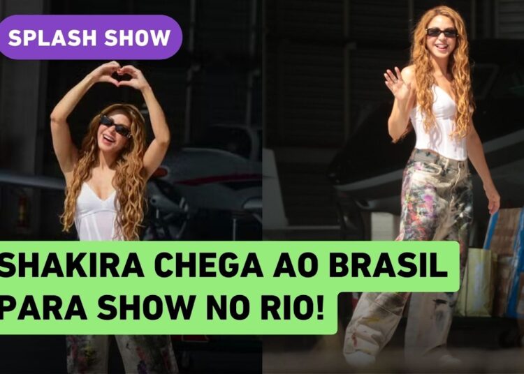 Shakira chega ao Brasil para show na praia de Copacabana, no Rio de Janeiro