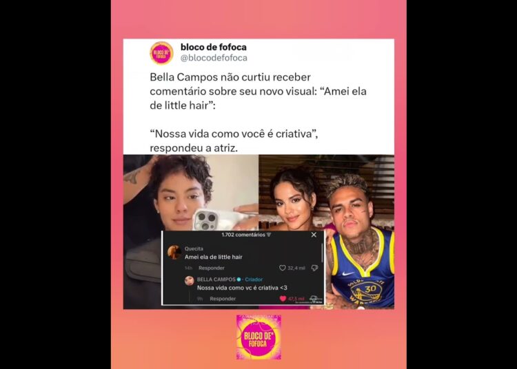 #bellacampos  não curtiu receber comentário sobre seu novo visual. #mccabelinho #fofoca