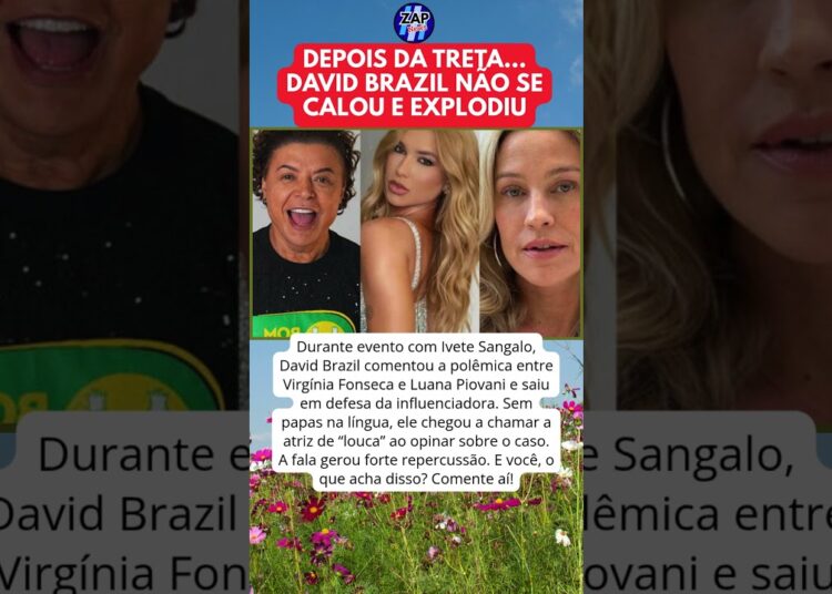 DAVID BRAZIL PEGA FOGO E CHAMA LUANA PIOVANI DE “LOUCA”