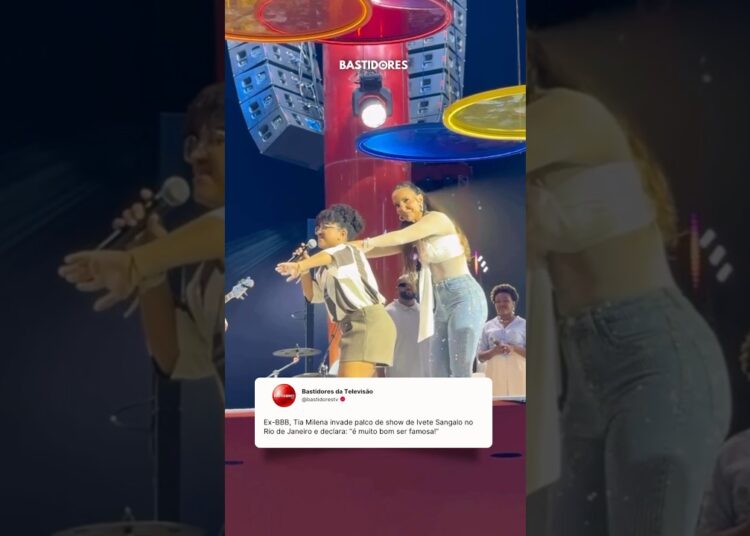 Tia Milena invade palco de show de Ivete Sangalo