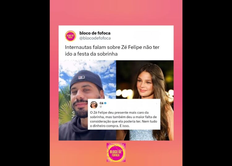 Internautas falam sobre #zefelipe  não ter ido a festa da sobrinha. #fofoca #fofocas