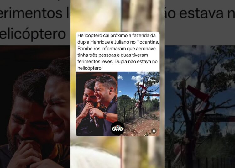Um helicóptero caiu próximo a uma fazenda da dupla Henrique e Juliano #fofocas #fofoca #noticias
