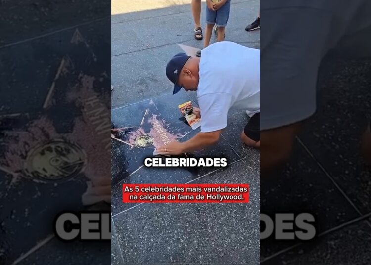 As 5 celebridades mais vandalizadas na calçada da fama de Hollywood. #curiosidades #brasil