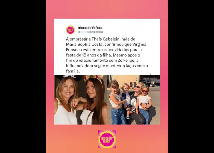 mãe de Maria Sophia Costa, confirmou que #virginiafonseca também foi convidada para o aniversário.