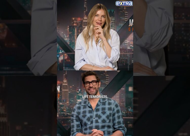 #JackRyan stars John Krasinski & Sienna Miller on negotiating with kids vs. terrorists 😅