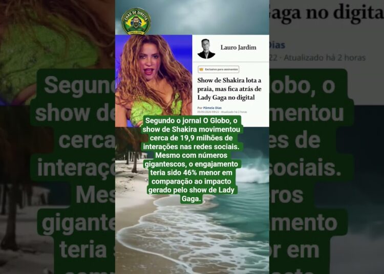 Show de Shakira tem milhões de interações, mas fica atrás de Lady Gaga nas redes sociais