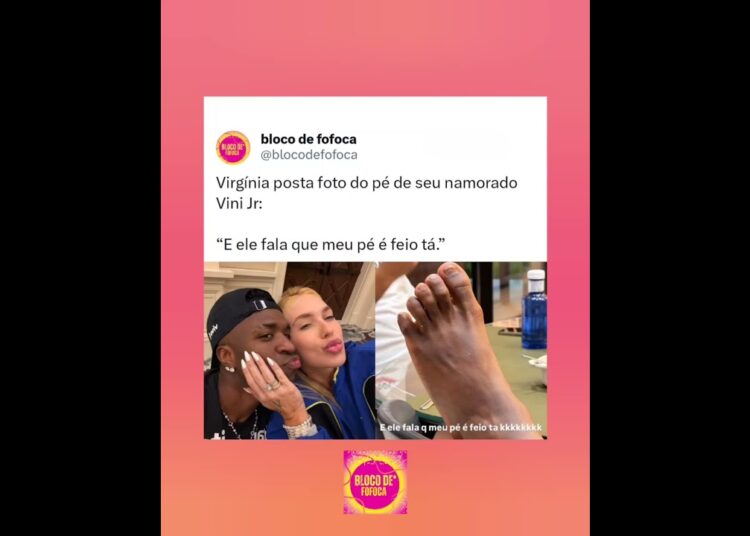 #virginia  posta foto do pé de seu namorado #vinijr. :“E ele fala que meu pé é feio tá.” #fofocas