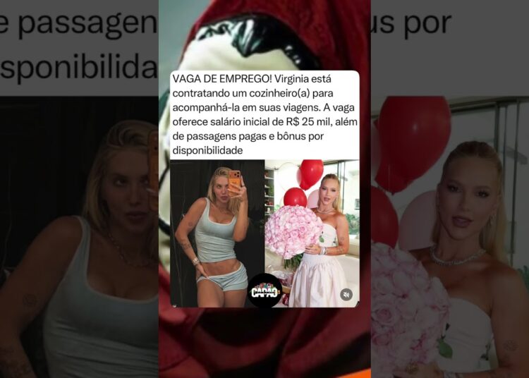 Virgínia Fonseca abriu uma vaga para cozinheiro(a) particular  #fofocas #noticias #virginia