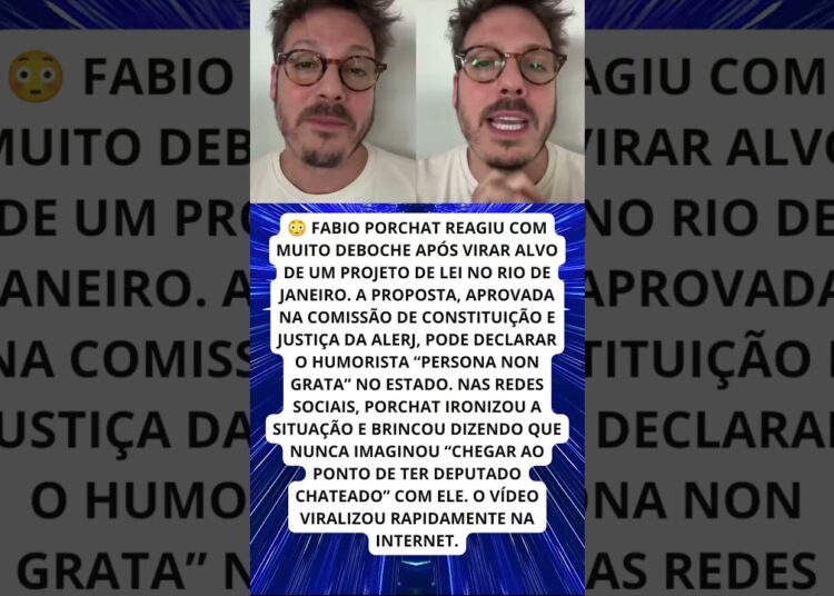 😳 Fabio Porchat vira alvo de projeto e reage com deboche!