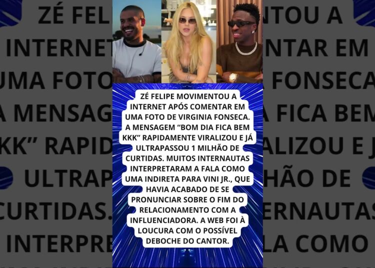 Comentário de Zé Felipe sobre Vini Jr explode na web!
