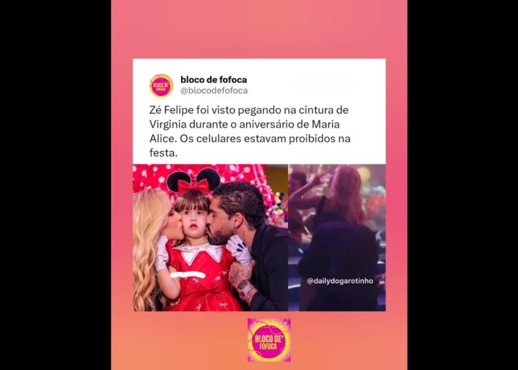 #zefelipe  foi visto pegando na cintura de #virginia  durante o aniversário de Maria Alice. #fofoca